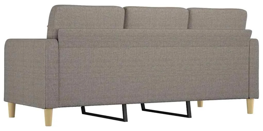 Sofá de 3 lugares tecido 180 cm cinzento-acastanhado