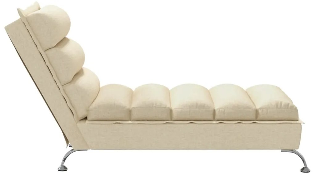 Chaise lounge com almofadões tecido creme