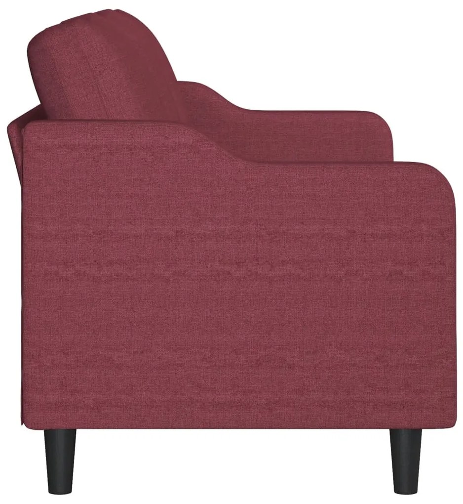 Sofá de 3 lugares tecido 180 cm vermelho tinto