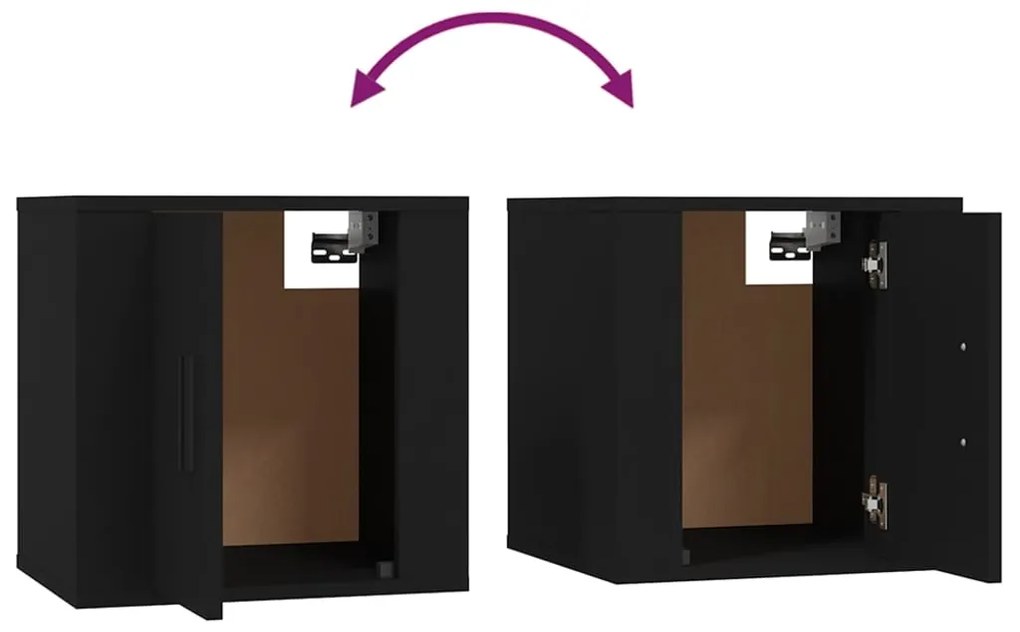 Móveis de TV de parede 2 pcs 40x34,5x40 cm preto