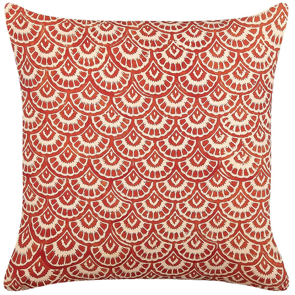 Conjunto de 2 almofadas decorativas vermelhas e brancas 45 x 45 cm RHUS Beliani
