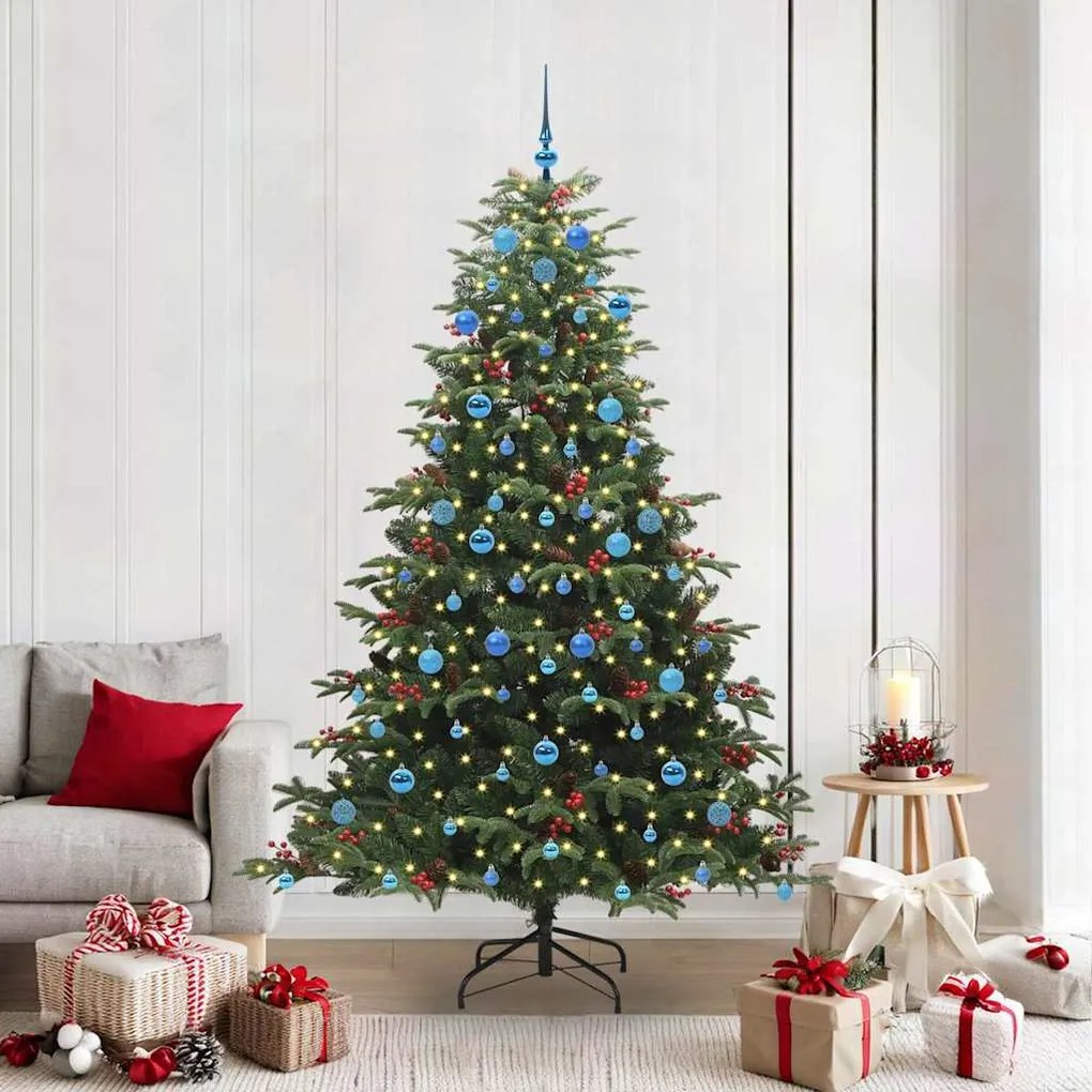 vidaXL Árvore de Natal Artificial Verde 210 cm PVC, Metal e Plástico