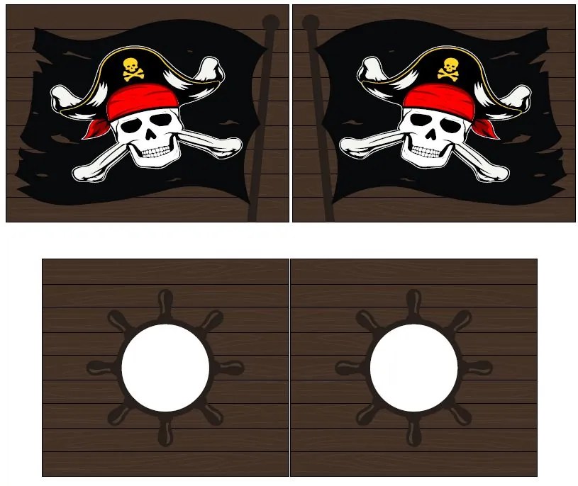 Cama alta de Criança PINO 90 x 200 cm + estrado + escada + escorrega + cortina Piratas das caraibas Natural