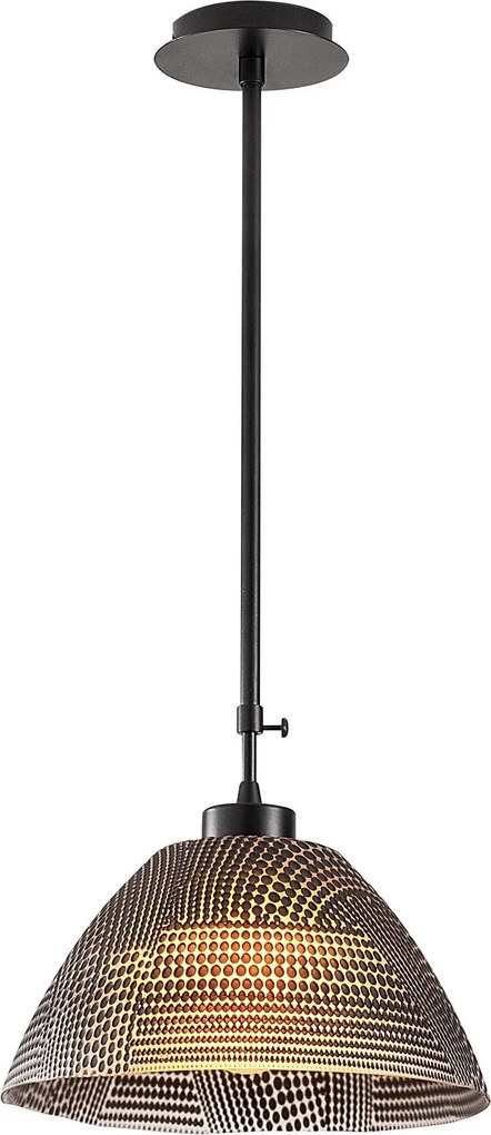 Candeeiro de Teto Bornova – Preto e Dourado – Diâmetro 30 cm, Altura 8