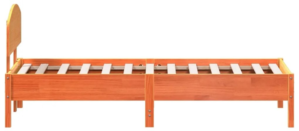 Cama sem colchão 90x190 cm madeira de pinho maciça castanho-mel