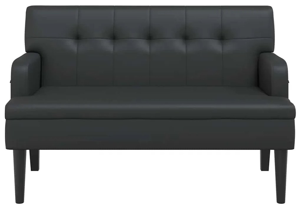 Banco com encosto 112x65,5x75 cm couro artificial preto