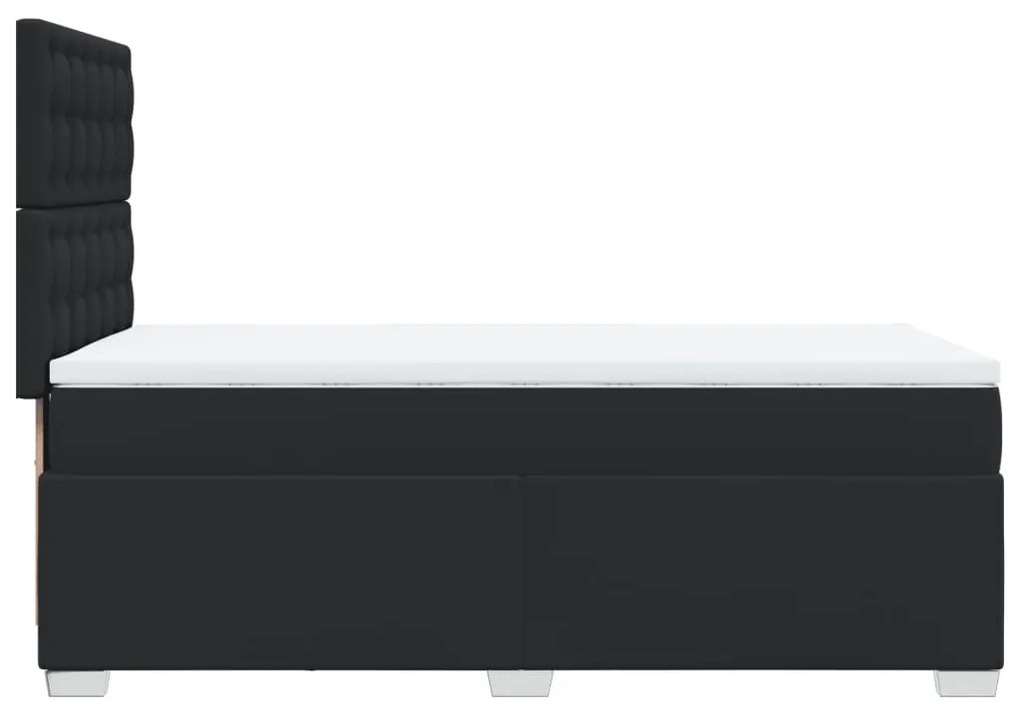 Cama com molas/colchão 100x200 cm couro artificial preto