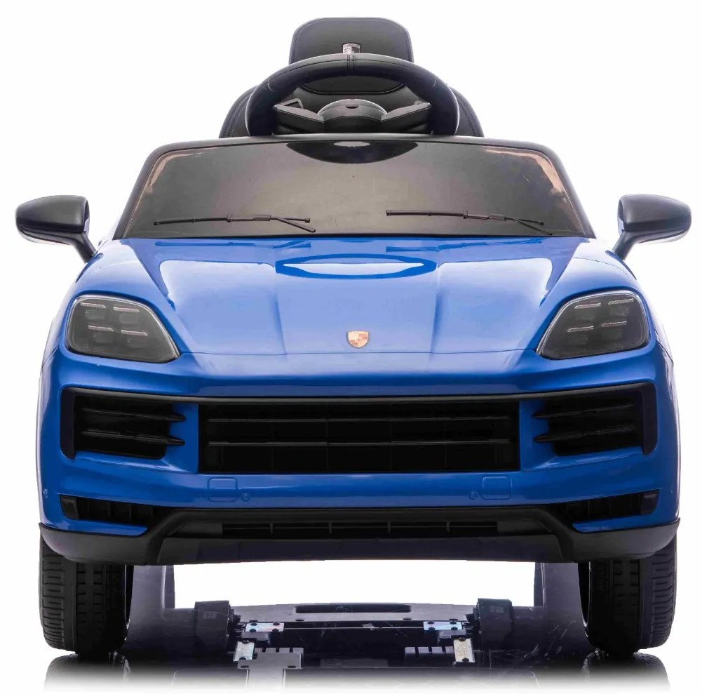 Carro elétrico para crianças Porsche Cayenne 12V com tração traseira – Licença oficial, bateria de lítio, comando remoto 2,4 GHz, leitor MP3, luzes LE
