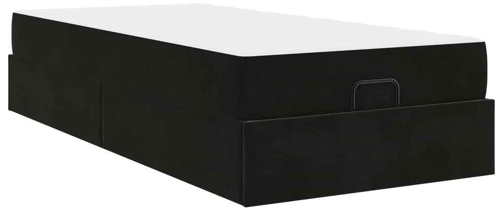 vidaXL Estrutura de cama com colchão com colchão 2 pcs Preto Veludo