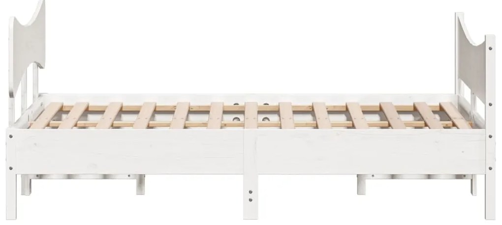 Cama sem colchão 140x190 cm madeira de pinho maciça branco