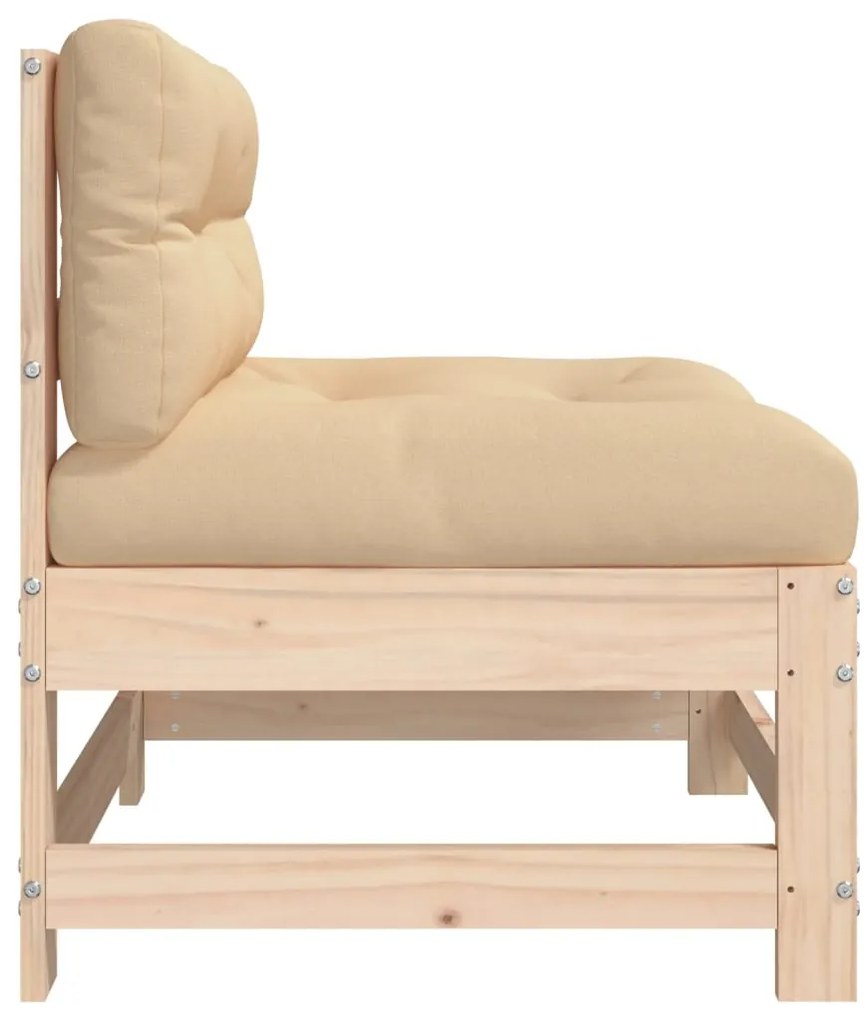 Sofás de centro com almofadões 2 pcs pinho maciço