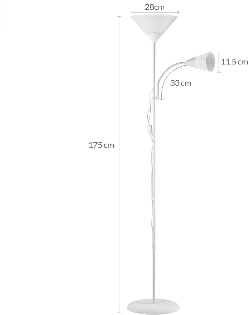 Candeeiro de pé Alissa Ø28 x 175 cm Branco