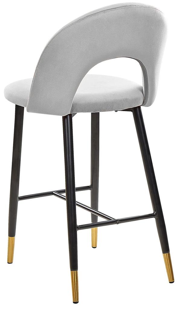 Conjunto de 2 cadeiras de bar em veludo cinzento FALTON Beliani