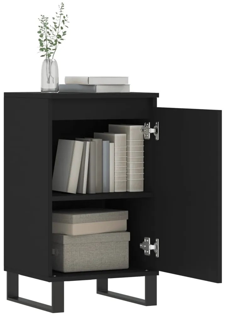 Aparadores 2 pcs 40x35x70 cm derivados de madeira preto