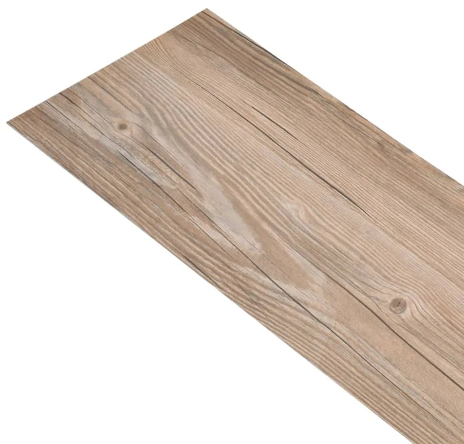 Tábuas soalho PVC não-autoadesivo 5,26m² 2 mm carvalho castanho