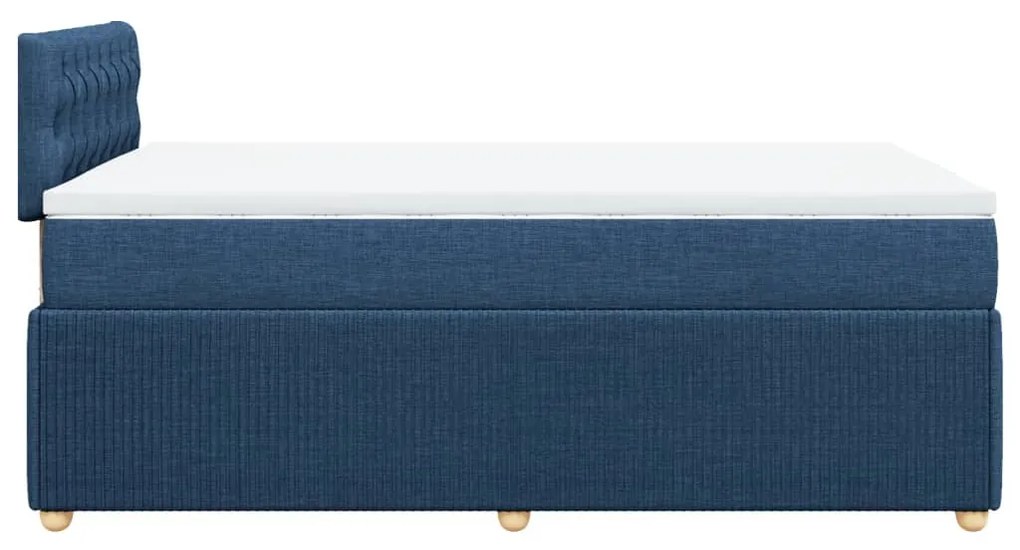 Cama boxspring com colchão 120x190 cm tecido azul