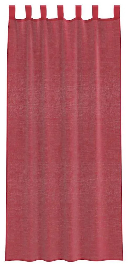 Cortinas de voile com bolsos para varão 2 pcs vermelho tinto