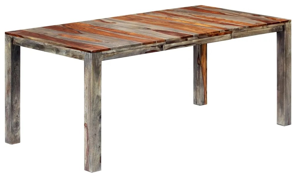 Mesa de jantar 180x90x76 cm madeira de sheesham maciça cinzento