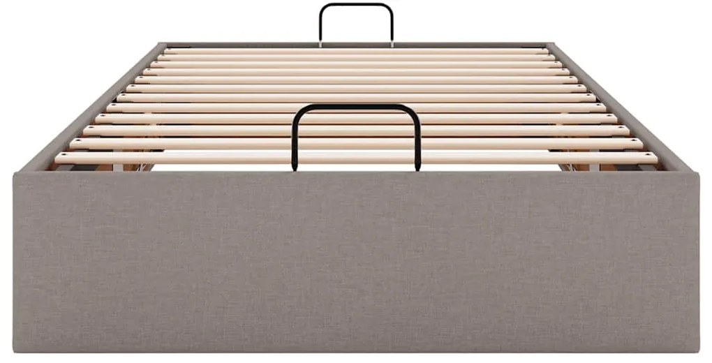 Estrutura de cama otomana sem colchão 100x200cm tecido cinzento