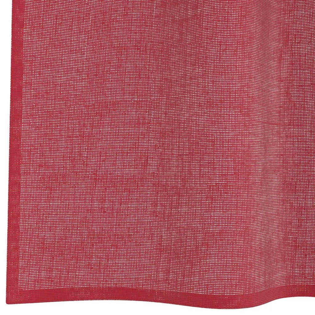 Cortinas de voile com laços 2 pcs vermelho tinto 140x245 cm