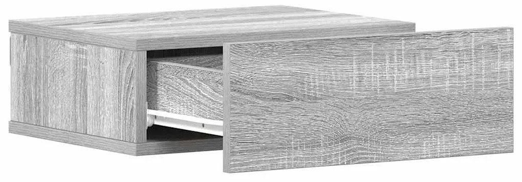 Mesa cabeceira suspensa 40x30x15 cm madeira proc. sonoma cinza