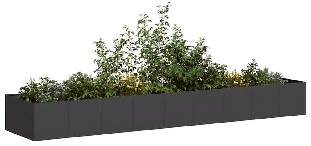 vidaXL Vaso floreira 360x80x40 cm aço preto
