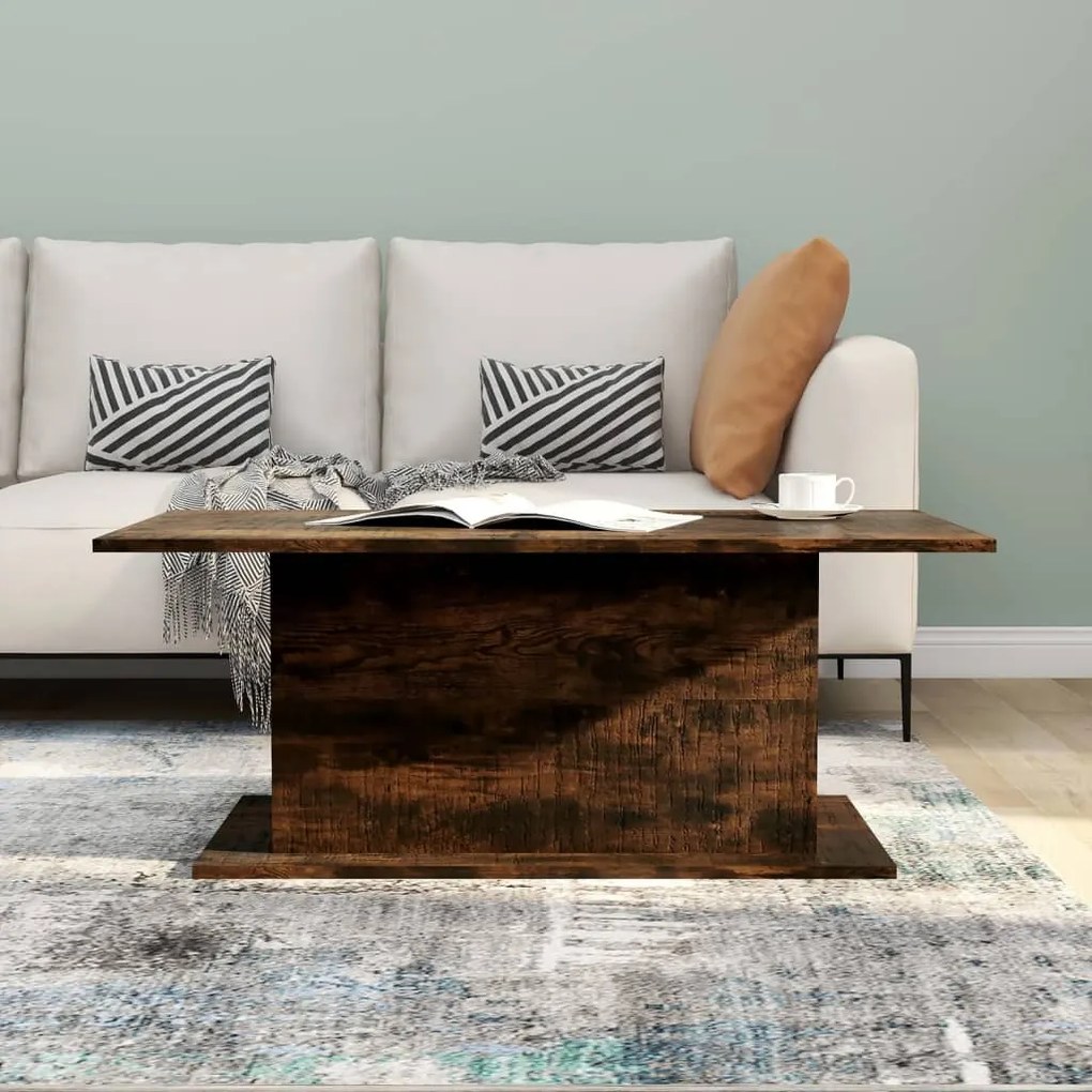 Mesa de centro 102x55,5x40 cm derivados madeira carvalho fumado