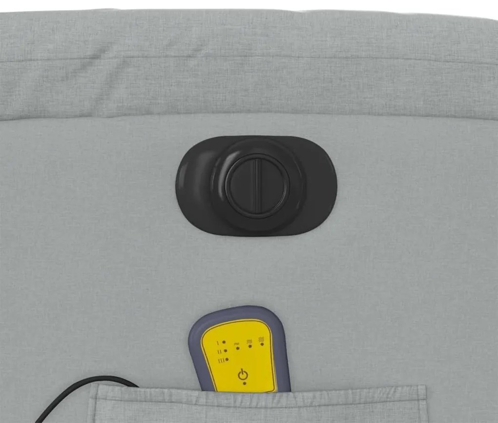 Poltrona de massagens reclinável elétrica tecido cinzento-claro