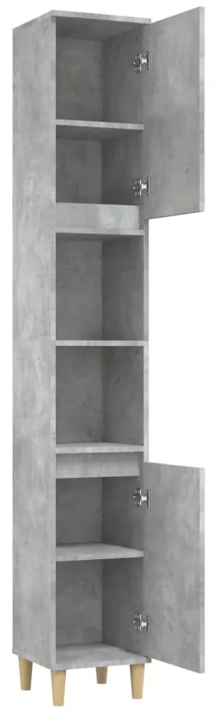 Armário WC 30x30x190 cm derivados de madeira cinzento cimento