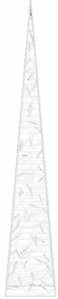 Cone de iluminação decorat. c/ LEDs acrílico 120 cm branco frio