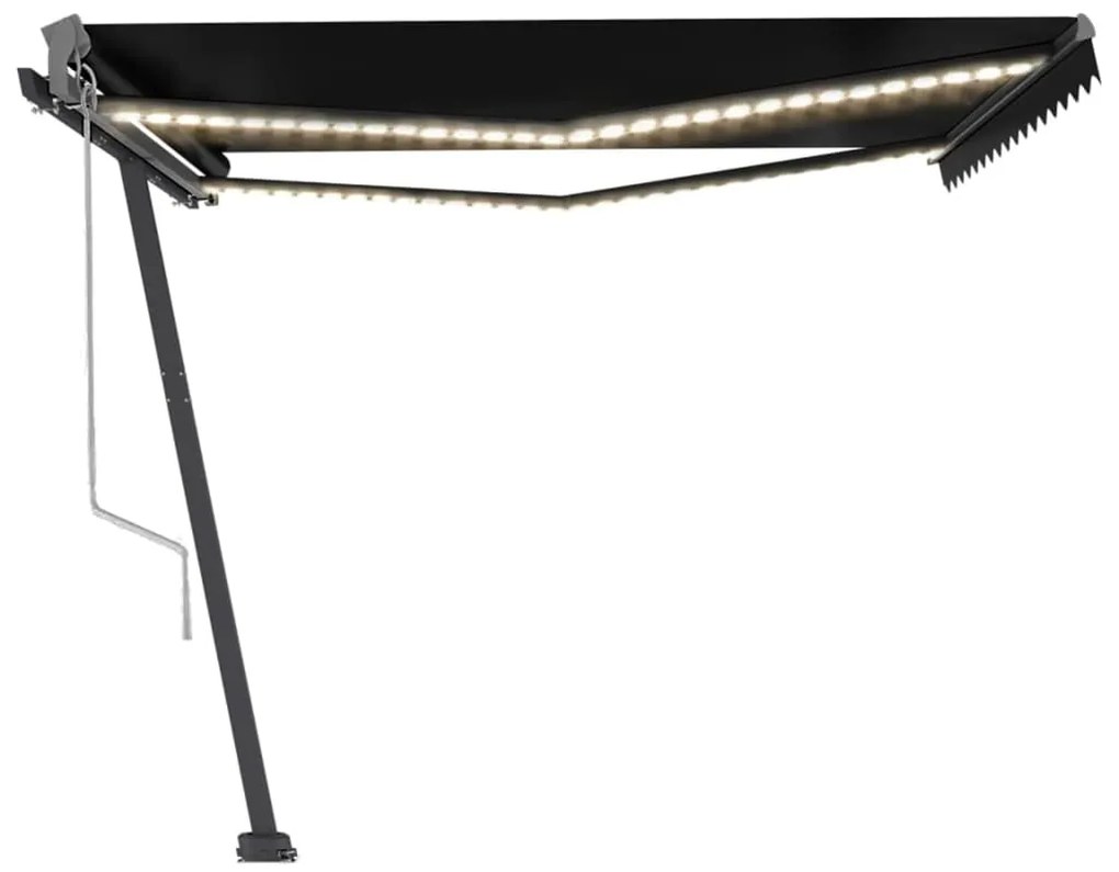 Toldo automático com LED e sensor de vento 400x300 cm antracite