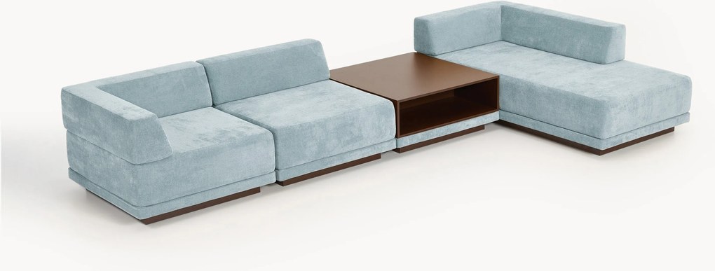 Sofá de canto modular Colin (4 lugares) com mesa de centro