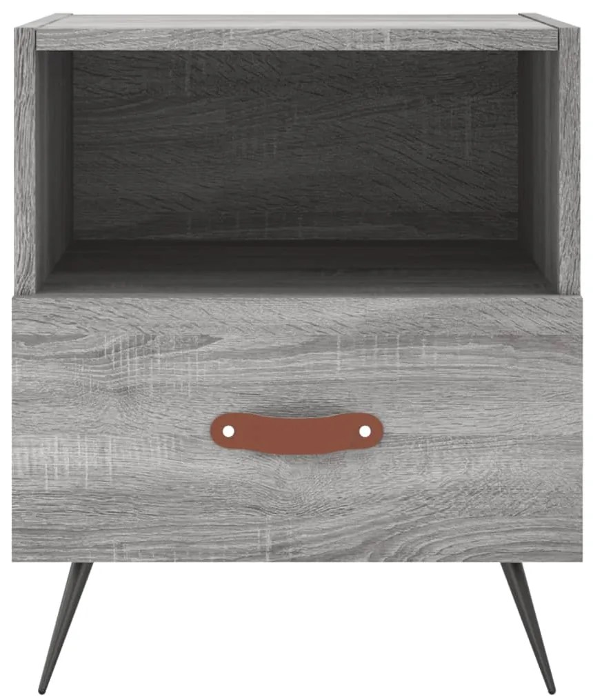 Mesas de cabeceira 2 pcs derivados de madeira sonoma cinza