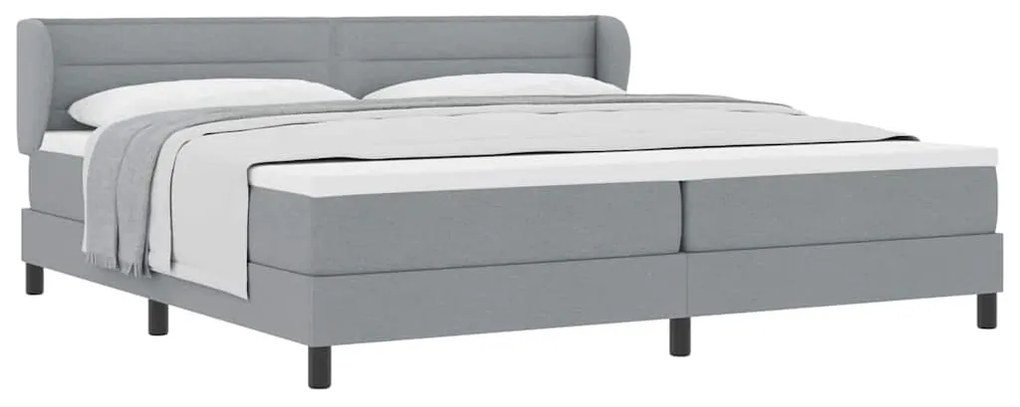 Cama Box com Colchão vidaXL Cinza Claro 200x200 cm Têxtil