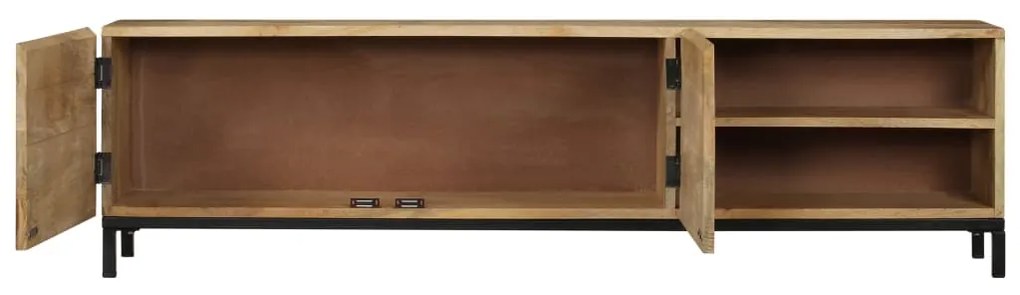 Móvel de TV em madeira de mangueira maciça 145x30x41 cm