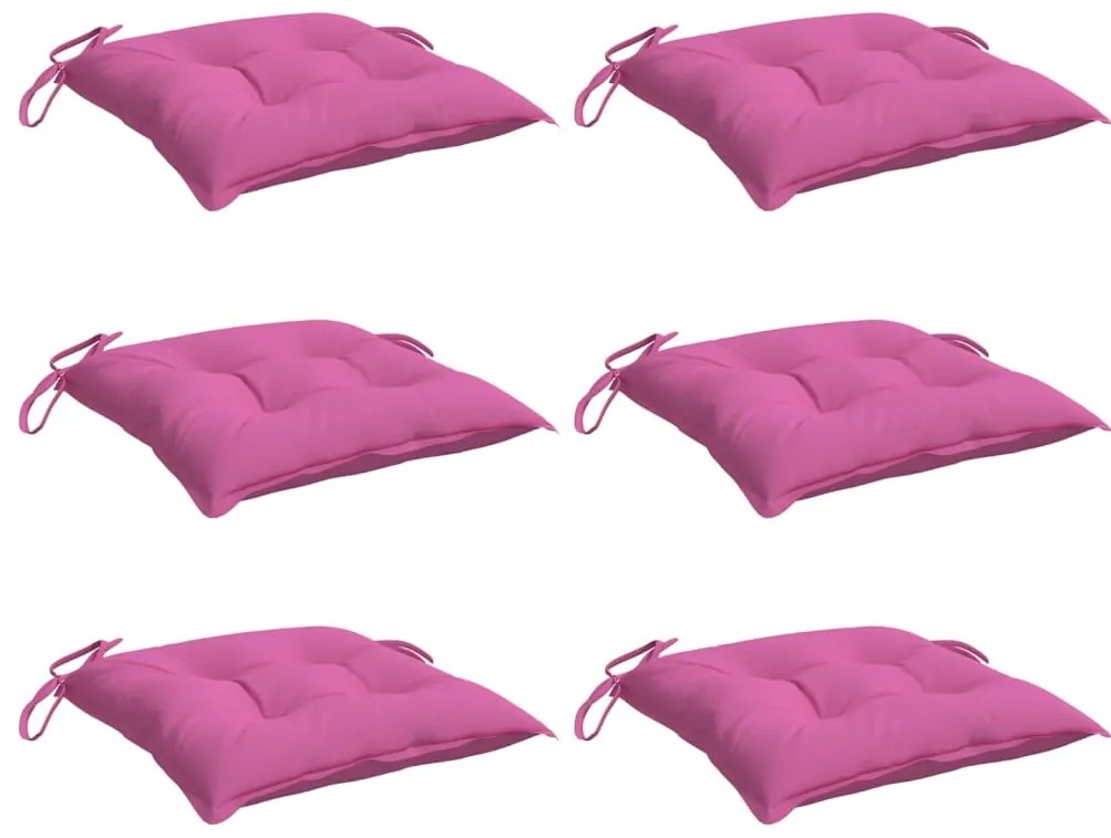 Almofadões para cadeira 6 pcs 40x40x7 cm tecido rosa
