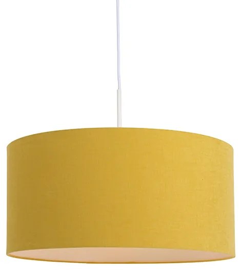 Candeeiro de suspensão branco com cúpula amarela 50 cm - Combi 1 Moderno,Rústico ,Clássico / Antigo
