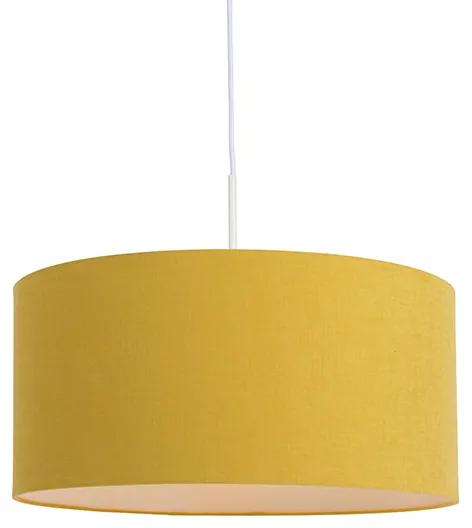 Candeeiro de suspensão branco com máscara amarela 50 cm - Combi 1 Moderno,Rústico ,Clássico / Antigo