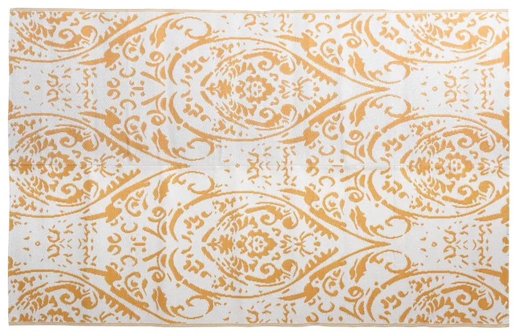 Tapete de exterior 190x290 cm ARAKIL PP laranja e branco