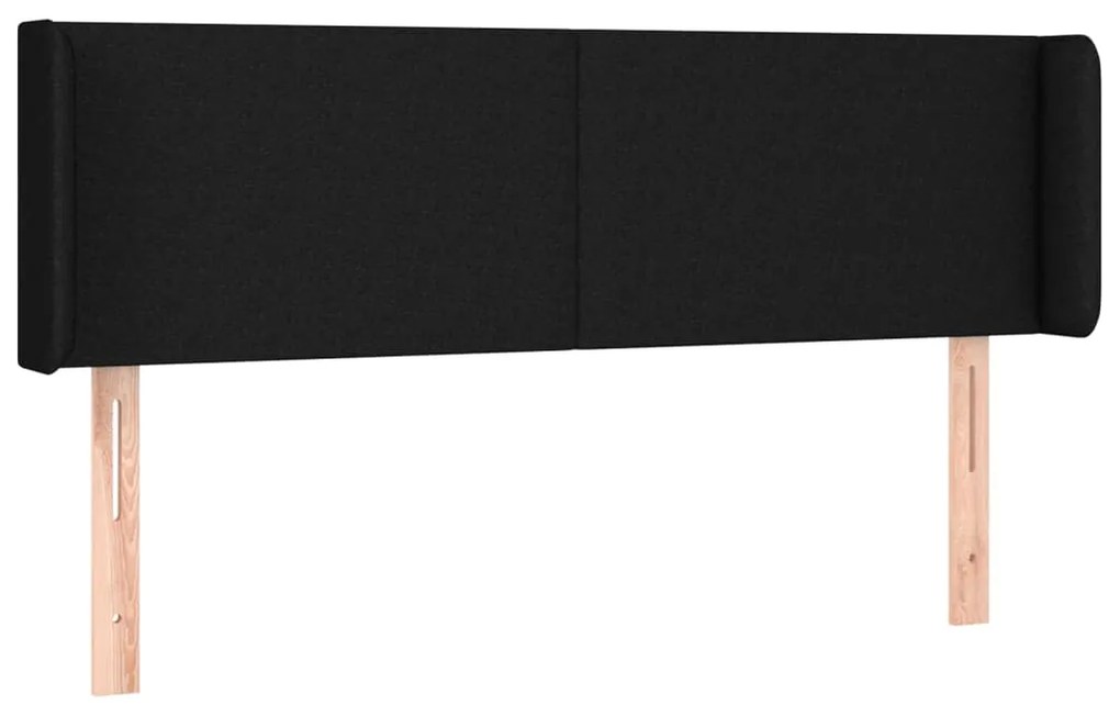 Cabeceira de cama c/ luzes LED tecido 147x16x78/88 cm preto