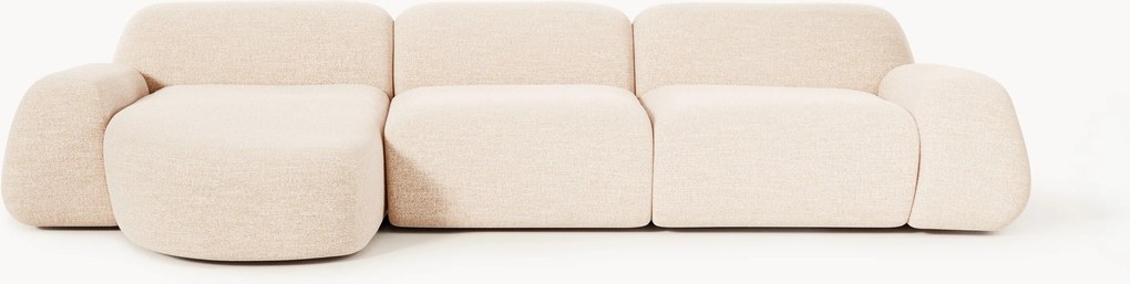 Sofá de canto modular em bouclé Wolke (4 lugares)