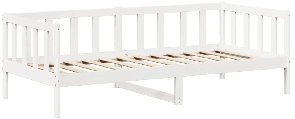 Sofá-cama com telhado 90x200 cm madeira de pinho maciça branco