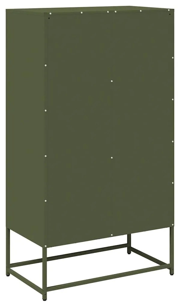 Aparador alto 68x39x123 cm aço verde azeitona