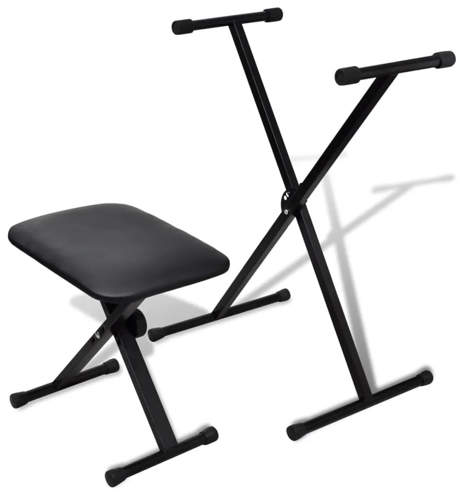 Conjunto de suporte e banco para teclado