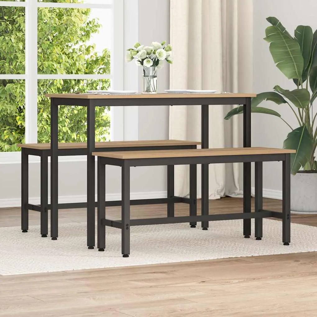 vidaXL Banco de Jantar Carvalho Artesanal 100 x 32,5 x 48,5 cm