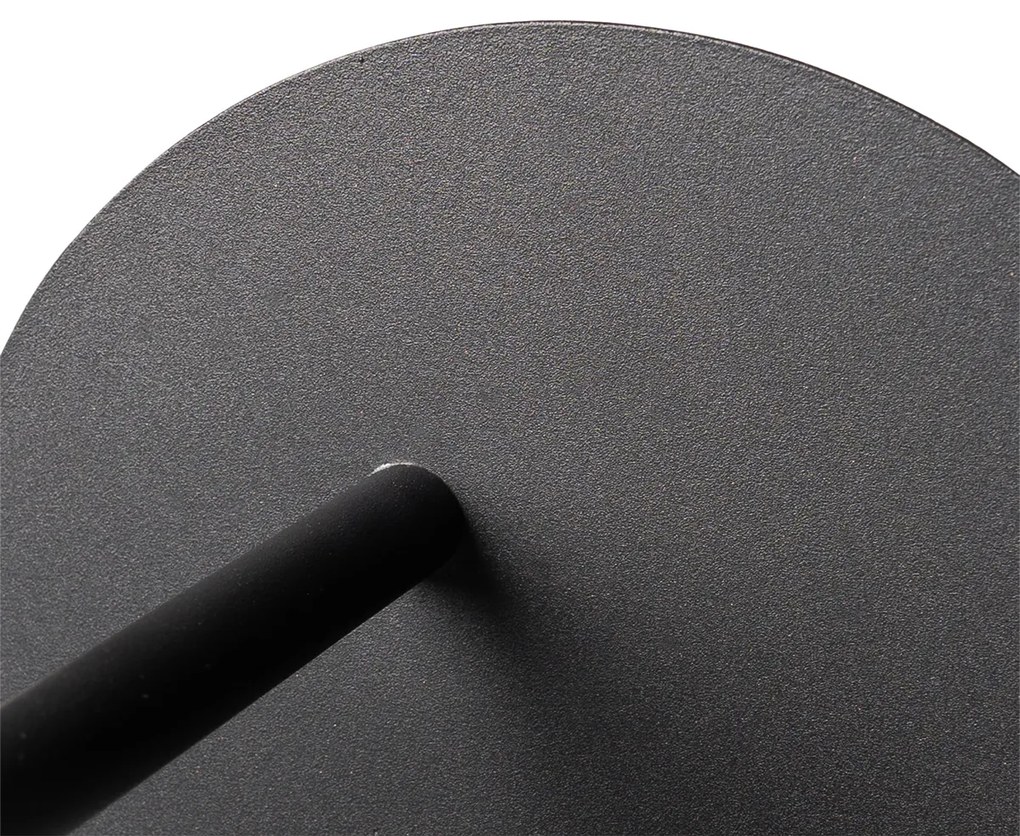 Candeeiro de parede Art Deco preto e vidro fumê - Flore