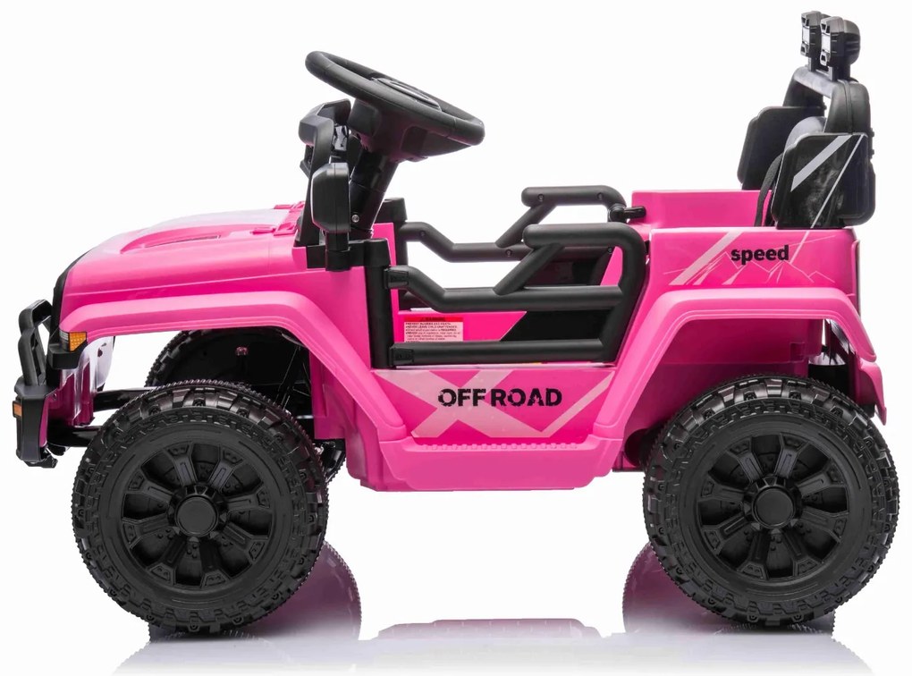 Jipe elétrico para crianças OFFROAD NEW, bateria de lítio, chassis alto, banco largo, suspensão nas rodas traseiras, controlo remoto de 2,4 GHz, leito