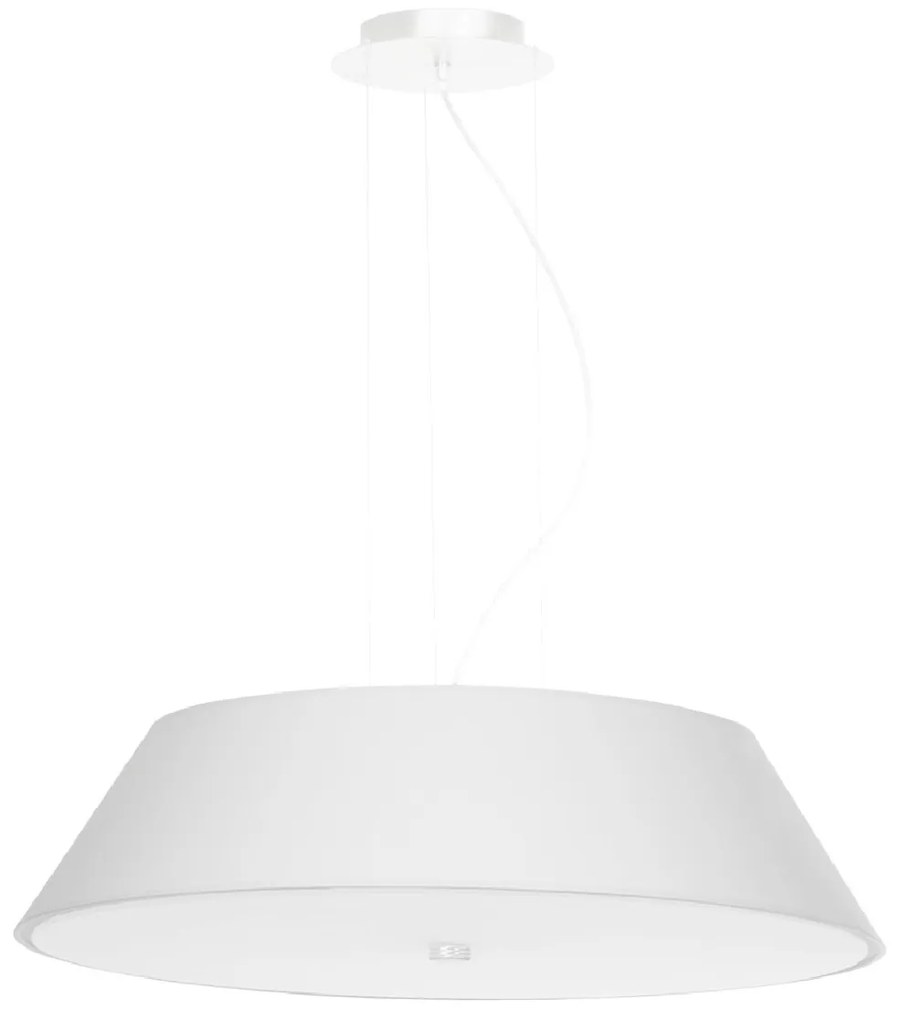 Candeeiro de Teto Suspenso tecido, vidro e aço VEGA 60 Cm Branco