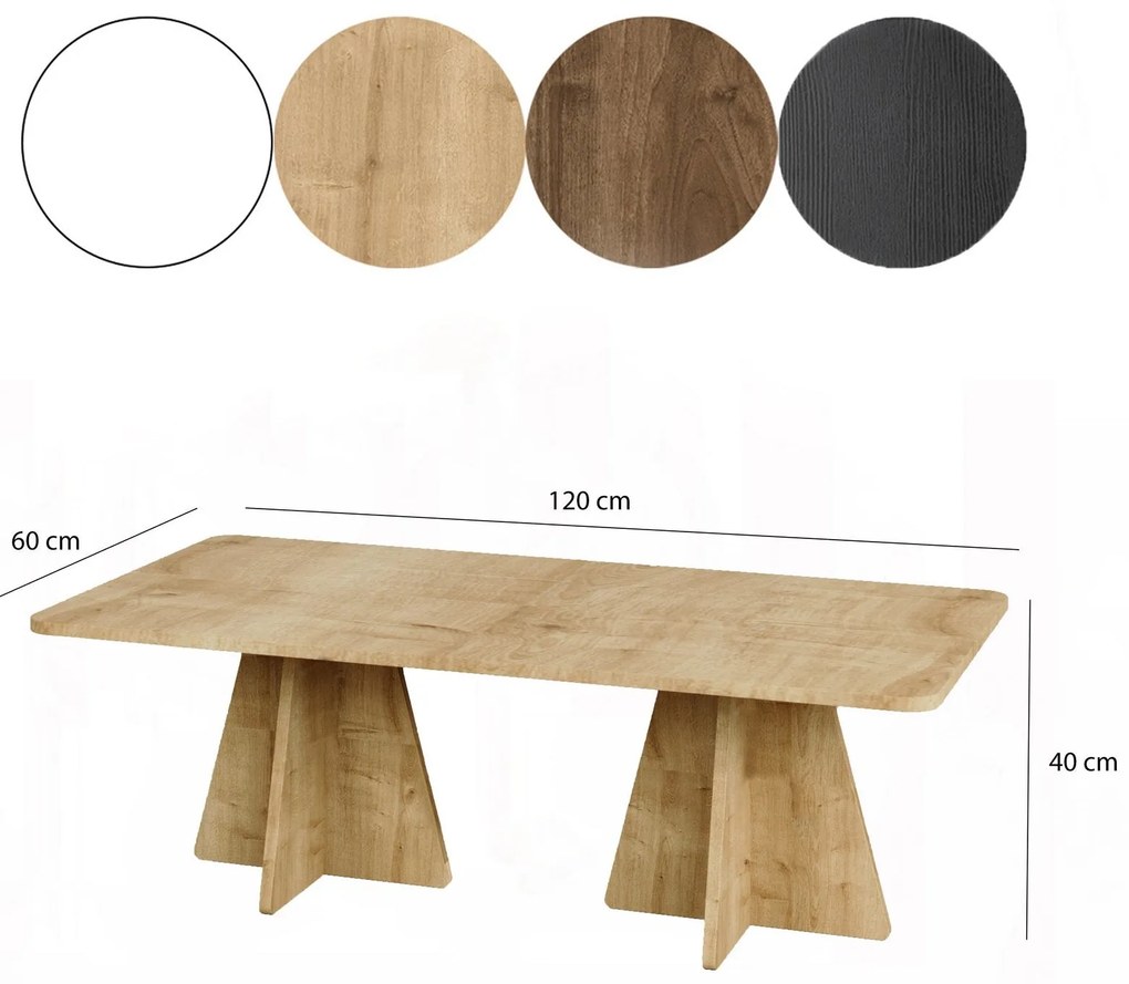 Conjunto de Mesas de Café Mushroom – Carvalho Safira – Diversas Medida