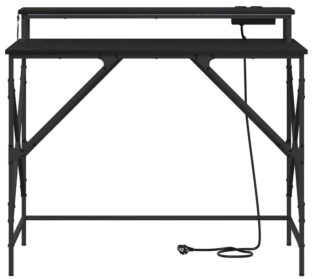 Mesa Carvalho preto 100 x 50 x 86.5 cm Madeira processada